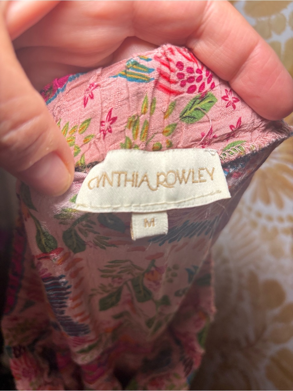 Cynthia Rowley Pink Floral Bird Print Tiered Midi Skirt | Boho Cottagecore - Picture 3 of 8